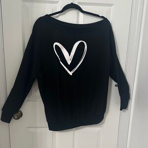 Black Heart-Print Women’s Sweater